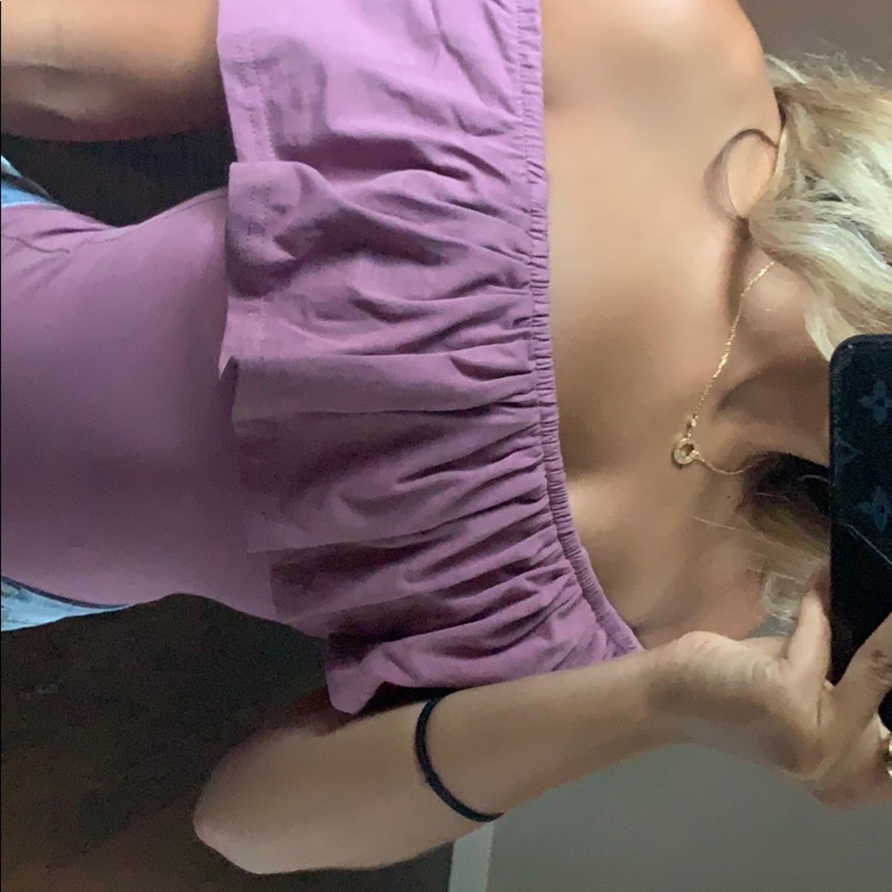 pink ruffle bodysuit